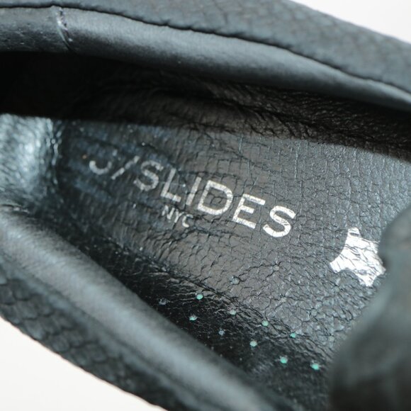 JSlides Womens Jibbie Slip On Shoe Size 8.5 Black Leather Python Platform Sporty - Picture 9 of 12
